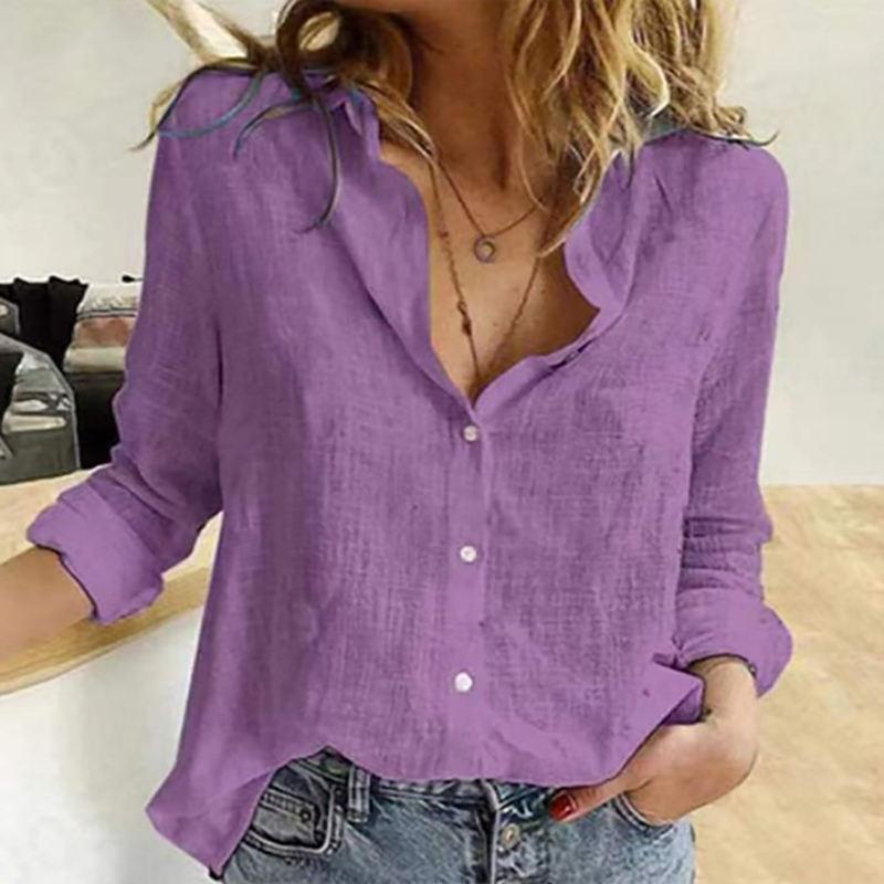 Elegant Cotton Linen Shirts Women Casual Solid Button Lapel Blouses Shirts Autumn Winter Long Sleeve Loose Tops Tunic Blusas Elegant Cotton Linen Shirts Women Casual Solid Button Lapel Blouses Shirts Autumn Winter Long Sleeve Loose Tops Tunic Blusas